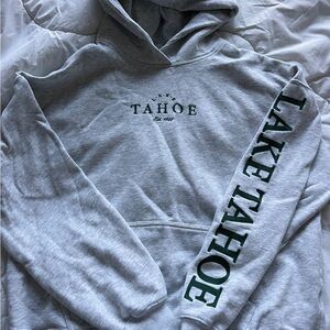Hollister Gray Hoodie with Green Accents